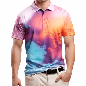 Camiseta de Golf de Manga Corta para Hombre, Sublimada, de Secado Rápido, con Logotipo Bordado Personalizado en la Parte Delantera - Product Image 3