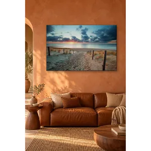 Impression sur toile Fida : Coucher de soleil sur l'océan depuis un sentier de dunes - Product Image 5