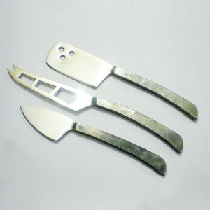 Épandeur de fromage écologique en acier inoxydable avec brindille d'or Épandeur de fromage en métal plaqué argent à long manche - Product Image 5