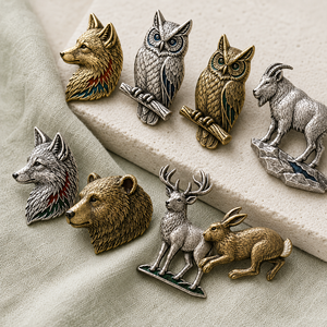 Badges personnalisés en métal 3D en relief sur le thème des animaux de la montagne, broches sur mesure pour revers, vente en gros - Product Image 2