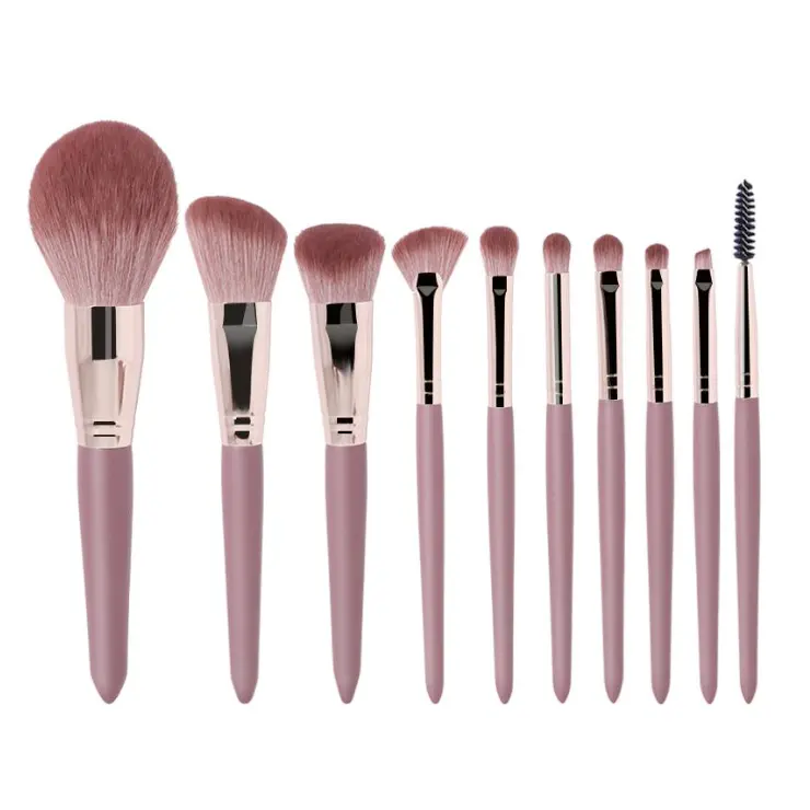 Amazon Best Seller 10Pcs Make Up Brushes Makeup Tools Cosmetic Brush Set Private Logo Free Samples Ladies Makeup Face Tool