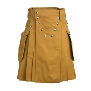 Kilts de travail à usage intensif de style écossais fait à la main du meilleur fournisseur 100% kilts utilitaires en coton avec sangles prix de gros - Product Image 1