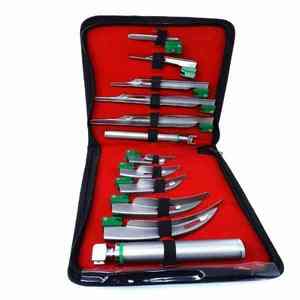 Laringoscopio desechable de fibra óptica ENT quirúrgica Macintosh Miller Juego de 10 cuchillas Mango de latón Cuchillas de acero inoxidable CE ISO - Product Image 3