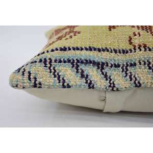Premium Beige Kantha <b>Patchwork</b> Wool Pillow 12x12 Inch Luxury Vintage Woven Pattern Portable <b>Bedding</b> Fluffy Square Ring Features - Product Image 4