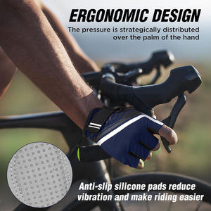 ถุงมือปั่นจักรยานดีไซน์ใหม่ ซับแรงกระแทกด้วยเมมโมรี่เจล ถุงมือปั่นจักรยานแบบไร้นิ้ว ระบายอากาศได้ดี รับสกรีนโลโก้ - Product Image 3