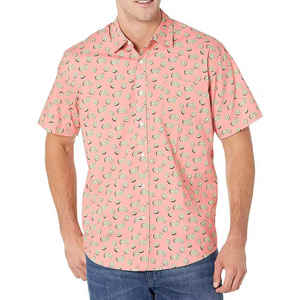 เสื้อฮาวายสำหรับผู้ชายผ้าทอลายทแยงแบบแห้งเร็วและกำหนดเองได้กระดุมปิด100% ผ้าทอลายทแยง - Product Image 4