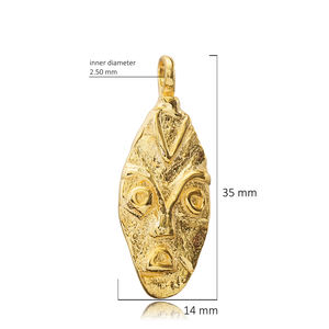 Colgante de Plata de Ley 925 con Circonita y Baño de Oro, Diseño Único, Estilo Minimalista Turco, para Compromiso, Boda o Fiesta - Product Image 3