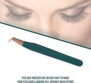 Juego de Pinzas para Extensión de Pestañas de Acero Inoxidable con Punta de Fibra de Volumen de Grado Profesional, Antimagnéticas, Puntas Ultrafinas para Volumen - Product Image 2