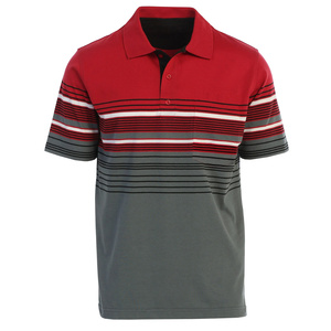 Polo a rayas para hombre hecho con tela de algodón suave y Cuello clásico para trajes casuales elegantes - Product Image 1