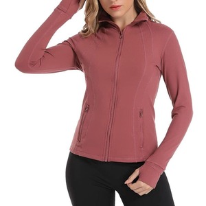 Mujer Deportes Yoga Cremallera Secado rápido Chaquetas para correr Manga larga Fitness al aire libre Gimnasio Entrenamiento Abrigo Señora Yoga Chaqueta para correr - Product Image 3