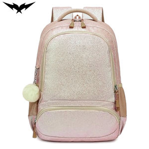 Custom Large Capacity Custom Cheerleader <b>Backpack</b> <b>with</b> Shiny Glitter Fabric Embroidery Logo Fashion Style - Product Image 1