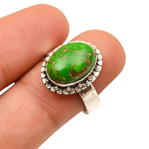 Tendencia 925 plata esterlina turquesa anillo de piedras preciosas joyería hecha a mano plata estilo bohemio anillo joyería para mujeres regalo para niñas - Product Image 1