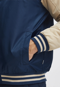 Chaqueta Universitaria para Hombre, Chaqueta Letterman, Jersey de Béisbol, Apliques Bordados, Chaquetas para Hombre, Cuerpo de Felpa, Manga de Cuero, 100% Algodón - Product Image 5