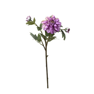 Wholesale White Pink Purple Customized Colors Four - Stemmed Dahlia <strong>flower</strong> <strong>artificial</strong> Dahlia <strong>flowers</strong> For Wedding Decoration