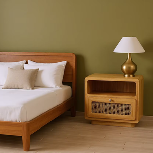 Indonesia 100% Teak Wood Convertible <b>Bedside</b> Cabinet High Quality Traditional Bedroom Dining Living Room Apartment Home - Product Image 1