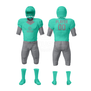Uniformes de Fútbol Americano Personalizados Más Vendidos, Conjuntos Impresos Transpirables de Manga Corta, 100% Poliéster de Secado Rápido - Product Image 4