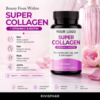 Complément Alimentaire Beauté Cheveux Ongles Santé Vitamines Antioxydants Collagène 60 Comprimés/Flacon pour Adultes pour un Bien-être Optimal