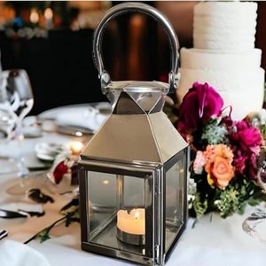 European Style Outdoor Courtyard Shabby Chic Home Decoration Antique <b>Silver</b> Garden Hanging Metal <b>Lantern</b> Vintage Wedding <b>Lantern</b> - Product Image 1