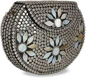 <b>Mother</b> <b>of</b> <b>pearl</b> Clutch Bag Brass MOP Designer Handmade Clutches <b>pearl</b> clutch by faiza craft - Product Image 2