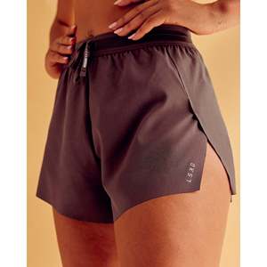 Shorts de course pour femmes à taille haute - Spandex à motifs avec logo personnalisé - Couleur poudre de cacao - Product Image 1