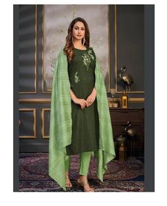 Salwar Kameez ชุดสูท Dupatta สำหรับผู้หญิง,ชุดสุภาพสตรีปากีสถานอินเดียผ้าไหมปักลาย - Product Image 1