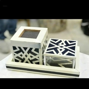 Caja de bandeja de artesanías más vendida, juego de quemador de incienso, fregona Mubkhar, diseño de hoja Bakhoor, difusor de decoración del hogar con incrustaciones de perlas madre - Product Image 2