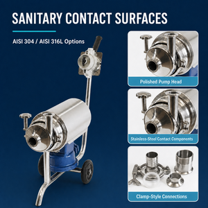 Bomba de Transferencia Sanitaria Compacta QY Standard Motor de 0.55kW para Venta al por Mayor de Lácteos y Jugos - Product Image 3