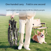 Silla de Ruedas Portátil con Empuje Manual para Personas Mayores, Estructura Ligera Plegable con Ruedas Grandes, Ayuda de Movilidad Ideal para Discapacitados