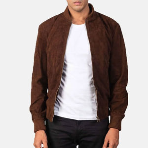 Chaqueta de Invierno para Hombre, Personalizada, de Lona y Cuero de Gamuza, con Cuello Alto, Ligera, Transpirable, Resistente al Viento, con Logotipo Frontal - Product Image 5