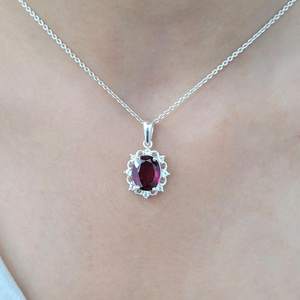 Rhodolite Garnet Cluster Pendant Necklace 925 Sterling Silver Children's Handmade Jewelry High Quality January Birthstone Gift - Product Image 5
