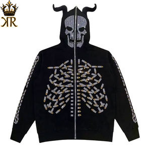 Sweat à capuche pour homme en coton avec fermeture éclair intégrale, impression personnalisée, vente en gros, respirant et à séchage rapide pour une utilisation hivernale - Product Image 3