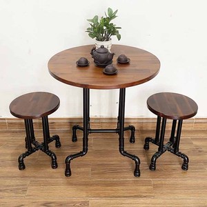 CBCF201 Luxury Melaleuca Wood Pipe Table and Chair <b>Set</b> Industrial-Modern Home & Hotel Furniture for Living Room & Apartment - Product Image 3