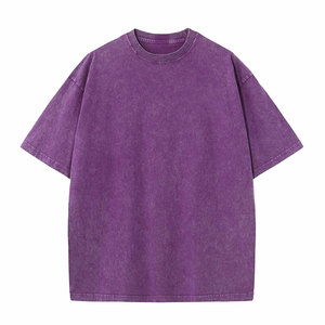 T-shirts Oversize Col Rond Hip Hop 100% Coton Épaules Tombantes Respirants 180g Vente en Gros T-shirt Vierge - Product Image 4