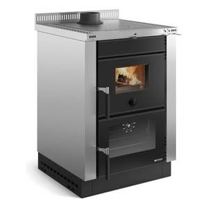 Estufa de Leña Nordica VICENZA EVO VST 6kW, 4 Estrellas, Acero Inoxidable, 60x60x85cm - Product Image 1