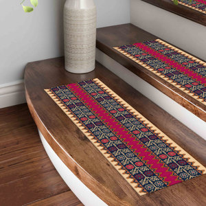 Alfombra estampada con diseño Kilim, patrón floral moderno, fácil de limpiar, alfombra para pasillos. - Product Image 1