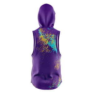 Unisex Casual Gym Hoodie Men's Sleeveless Pullover Fitness Workout Autumn Winter Street Wear Embossed Embroidered Plain Hoodie - Product Image 4