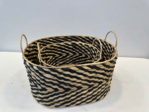 Panier de rangement ovale en jacinthe d'eau écologique de luxe - Product Image 4