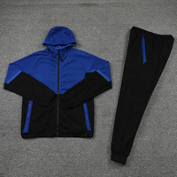 Ensemble de survêtement de football pour hommes de haute qualité, logo personnalisé, couleurs personnalisées, imperméable, à capuche, fermeture éclair intégrale, pour adultes, 100% coton