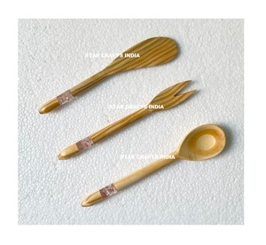 Elegante juego de vajilla con mango de grano de madera, acero inoxidable de seguridad alimentaria, combinación de vajilla occidental simple de moda - Product Image 5