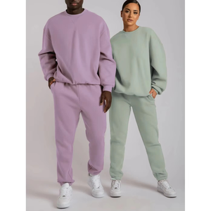 Ensemble de survêtement à col rond pour homme, vêtements de sport pour la course à pied et l'entraînement, survêtements personnalisés pour la saison d'automne, polyester/coton respirant - Product Image 3