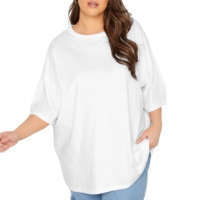T-shirt en tricot surdimensionné personnalisé à motif de dessin animé, design personnalisé, polyester/coton, col en V, manches courtes, respirant, séchage rapide