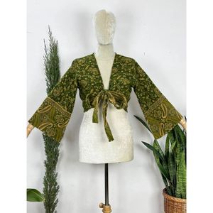 Boho-Chic Krawattentop Aus Yakwolle Himalaya-Wolle Handgefertigtes Indisches Neckholder-Wickeltop Mit <b>Hippie</b>-Vibes - Product Image 1