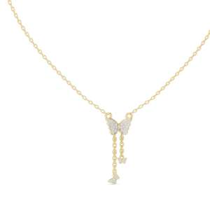 Conjunto de cadena colgante de circón de acero inoxidable de moda de excelente calidad, cadena ajustable chapada en oro de 14K para Unisex disponible para - Product Image 4