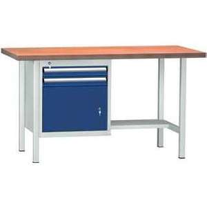 Banco da lavoro 1500x700x840, 1 armadio con porta, 2 cassetti - Product Image 1