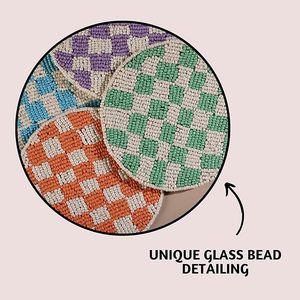 Unique Glass Beaded Dining <b>Table</b> <b>Coaster</b> High Quality Hand Beaded Work With Custom Floral Design Low Price <b>Coaster</b> for Christmas - Product Image 4