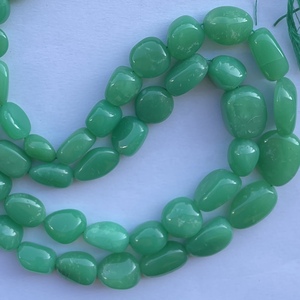 10mm 20mm PIEDRA DE crisoprasa verde Natural suave Tumble cuentas de piedras preciosas hebra venta al por mayor Collar personalizado joyería en línea DIY - Product Image 2