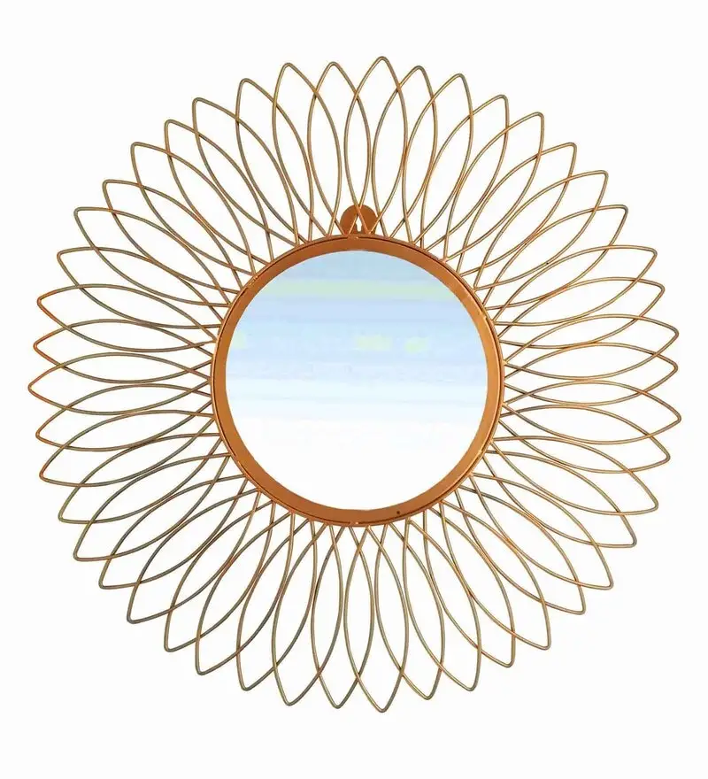 Copper Colored Antique Designer Wire Wall Mirror With Different Classic Design For Home Decor and Office Decor
