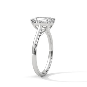 2.0ct Emerald Cut CZ <b>Solitaire</b> <b>Ring</b> 925 Sterling <b>Silver</b> Classic Engagement Band - Product Image 4