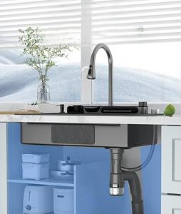 New Home Kitchen Stainless Steel Aircraft <strong>Carrier</strong> Rainfall Digital Display Sink Faucet Suitable for Large Single Bowls - Product Image 4