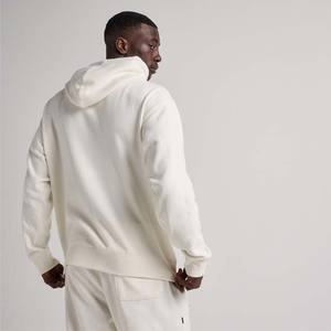 Pull à capuche surdimensionné 100% coton pour hommes, sweats à capuche épais de base avec un design uni sans ficelle pour vêtements d'hiver - Product Image 4